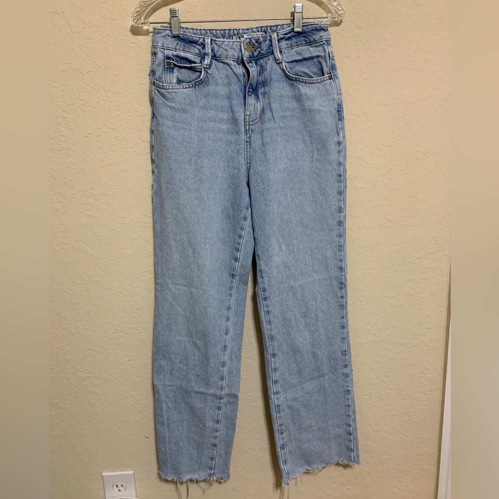 Zara Light Blue Straight Leg Jeans